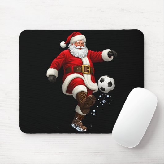 Christmas Santa Soccer Player Football Festive Mer Mousepad (Mit Mouse)