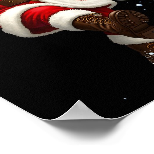 Christmas Santa Soccer Player Football Festive Mer Poster (Ecke)