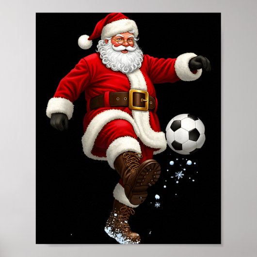 Christmas Santa Soccer Player Football Festive Mer Poster (Vorne)