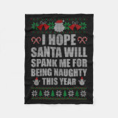 Christmas Santa Spank Naughty Ugly Christmas Sweat Fleecedecke (Vorderseite)