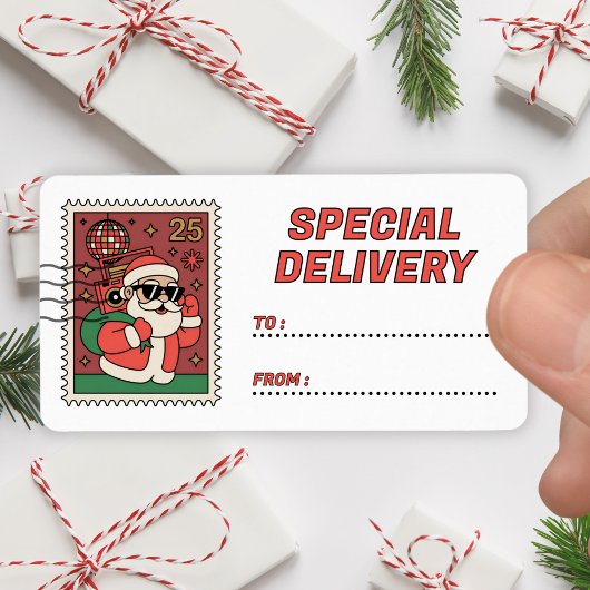 Christmas Santa Stamp Special Delivery Sticker Adressaufkleber
