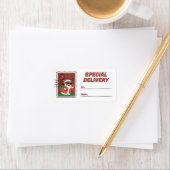 Christmas Santa Stamp Special Delivery Sticker Adressaufkleber (Insitu)