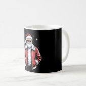 Christmas Santa Sunglasses Leather Jacket Bomber Kaffeetasse (VorderseiteRechts)