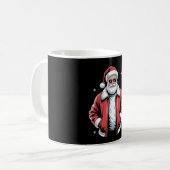 Christmas Santa Sunglasses Leather Jacket Bomber Kaffeetasse (Vorderseite Links)