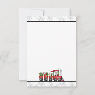 Christmas Santa Train Holiday stationery Einladung