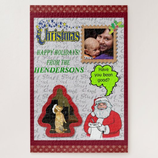 Christmas Santa & Tree Add Photos Large Puzzle (Vertikal)
