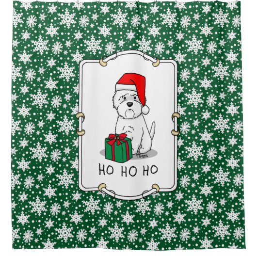 Christmas Santa West Highland White Terrier Westie Duschvorhang (Vorderseite)