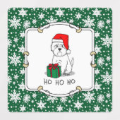 Christmas Santa West Highland White Terrier Westie Etiketten (Design 1)