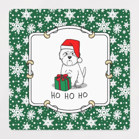 Christmas Santa West Highland White Terrier Westie Etiketten (Design 1)