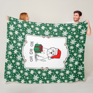 Christmas Santa West Highland White Terrier Westie Fleecedecke
