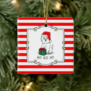 Christmas Santa West Highland White Terrier Westie Keramikornament