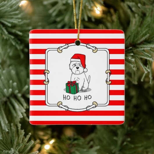 Christmas Santa West Highland White Terrier Westie Keramikornament (Baum)