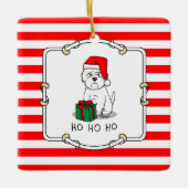 Christmas Santa West Highland White Terrier Westie Keramikornament (Vorderseite)
