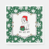 Christmas Santa West Highland White Terrier Westie Serviette (Vorderseite)