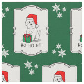 Christmas Santa West Highland White Terrier Westie Stoff (Nahaufnahme)