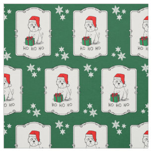 Christmas Santa West Highland White Terrier Westie Stoff