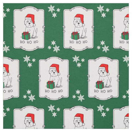 Christmas Santa West Highland White Terrier Westie Stoff (Muster)