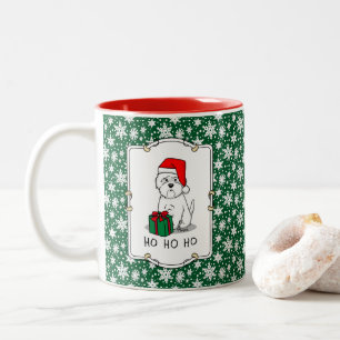 Christmas Santa West Highland White Terrier Westie Zweifarbige Tasse