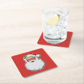 Christmas Santa Winks Classic Holiday Pattern 6 Rechteckiger Pappuntersetzer (Vor Ort)