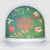 Christmas Santa Wreath Snow Globe Schneekugeln (Vorderseite)