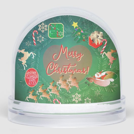 Christmas Santa Wreath Snow Globe Schneekugeln (Vorderseite)