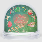 Christmas Santa Wreath Snow Globe Schneekugeln (Rückseite)
