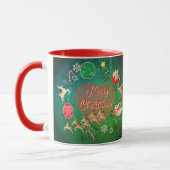 Christmas Santa Wreath Tasse (Links)