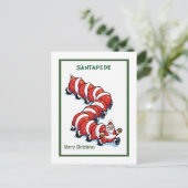 Christmas Santapede Feiertagspostkarte (Stehend Vorderseite)
