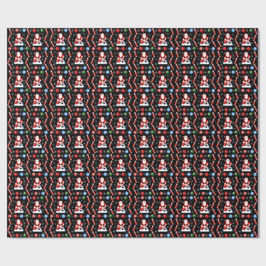 Christmas Santa's Bowling Pattern Geschenkpapier (Flach)