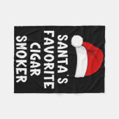 Christmas Santa's Favorite Cigar Smoker Funny Xmas Fleecedecke (Vorderseite (Horizontal))