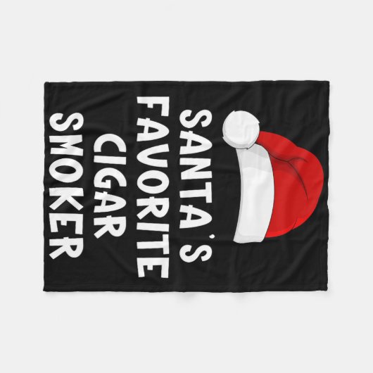 Christmas Santa's Favorite Cigar Smoker Funny Xmas Fleecedecke (Vorderseite (Horizontal))