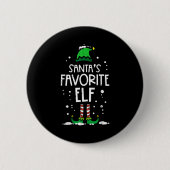 Christmas Santas Favorite Elf Xmas Matching Kids M Button (Vorderseite)