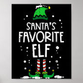 Christmas Santas Favorite Elf Xmas Matching Kids M Poster (Vorne)