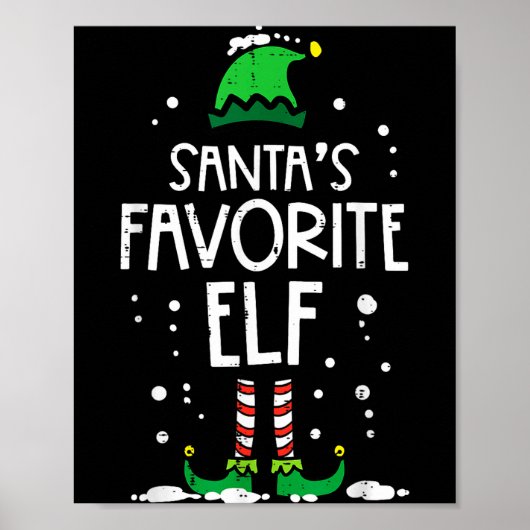 Christmas Santas Favorite Elf Xmas Matching Kids M Poster (Vorne)