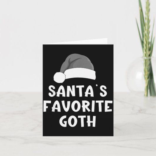 Christmas Santa's Favorite Goth Funny Xmas Pajama Karte (Vorderseite)