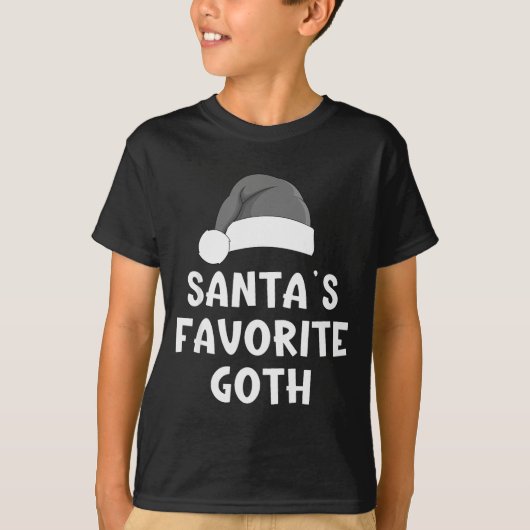 Christmas Santa's Favorite Goth Funny Xmas Pajama T-Shirt (Vorderseite)
