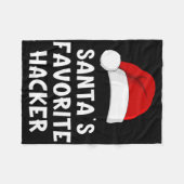 Christmas Santa's Favorite Hacker Funny Xmas Pajam Fleecedecke (Vorderseite (Horizontal))
