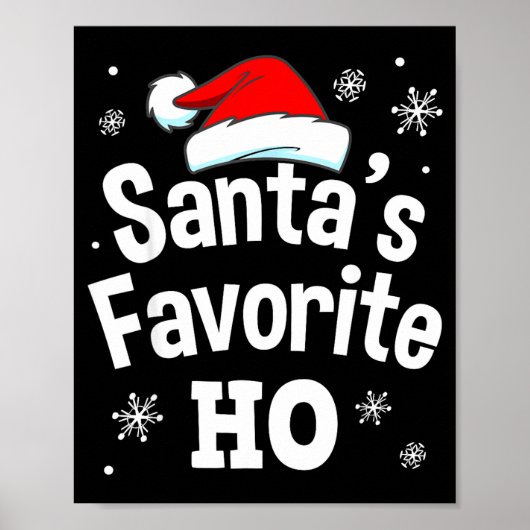 Christmas Santa's Favorite Ho Shirt, Adult Naughty Poster (Vorne)