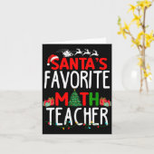 Christmas Santa's Favorite Math Teacher Mathematic Karte (Gelbe Blume)