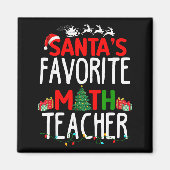 Christmas Santa's Favorite Math Teacher Mathematic Magnet (Vorne)