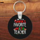 Christmas Santa's Favorite Math Teacher Mathematic Schlüsselanhänger (Vorderseite)