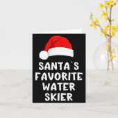 Christmas Santa's Favorite Water Skier Skiing Ski Karte (Gelbe Blume)