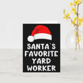 Christmas Santa's Favorite Yard Worker Funny Pajam Karte (Gelbe Blume)