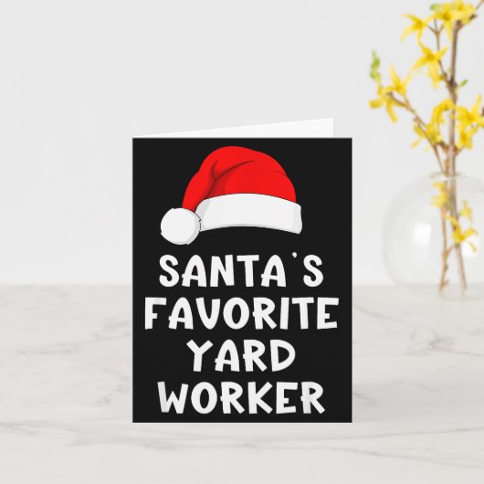 Christmas Santa's Favorite Yard Worker Funny Pajam Karte (Gelbe Blume)