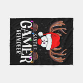 Christmas Santa's Gamer Reindeer Matching X-mas Fleecedecke (Vorderseite (Horizontal))