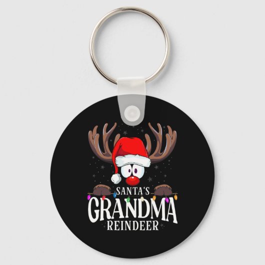 Christmas Santa's Grandma Reindeer Matching X-mas Schlüsselanhänger (Vorderseite)