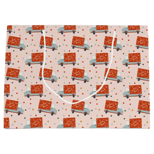 Christmas Santa's Mail Truck Illustration Gift Bag Große Geschenktüte (Vorderseite)