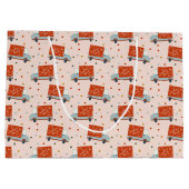 Christmas Santa's Mail Truck Illustration Gift Bag Große Geschenktüte (Rückseite)