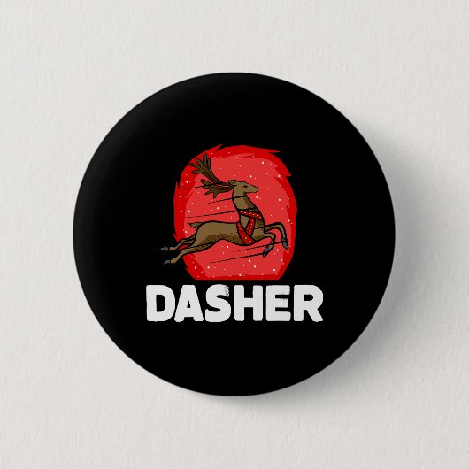 Christmas Santa's Reindeer Lazy Costume Dasher Button (Vorderseite)