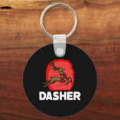Christmas Santa's Reindeer Lazy Costume Dasher Schlüsselanhänger (Vorderseite)